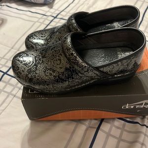 Dankos- Black and Silver slip on (clog)